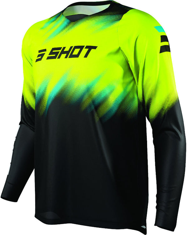 Shot Devo Versus Kids Motocross Jersey Black/Neon