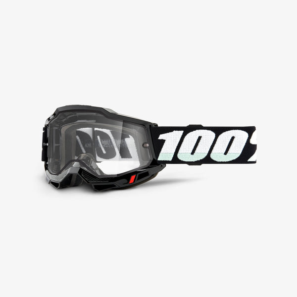 100% Accuri 2 风镜 Enduro Moto Goggle 黑 - 透明 Dual Lens 越野