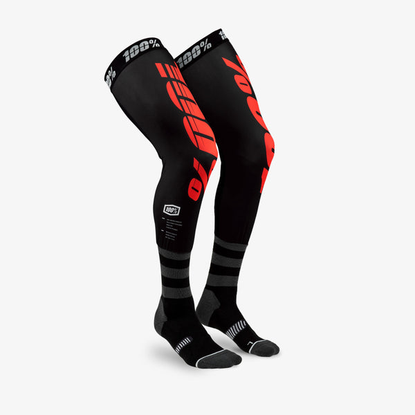 100% 骑行袜 REV Knee Brace Performance Moto Socks 黑/红