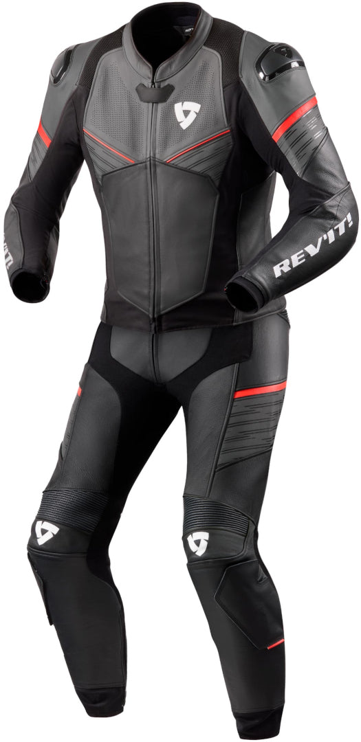 REVIT 骑行服 Beta 2-Piece Motorcycle Leather Suit Black/Anthracite/Red
