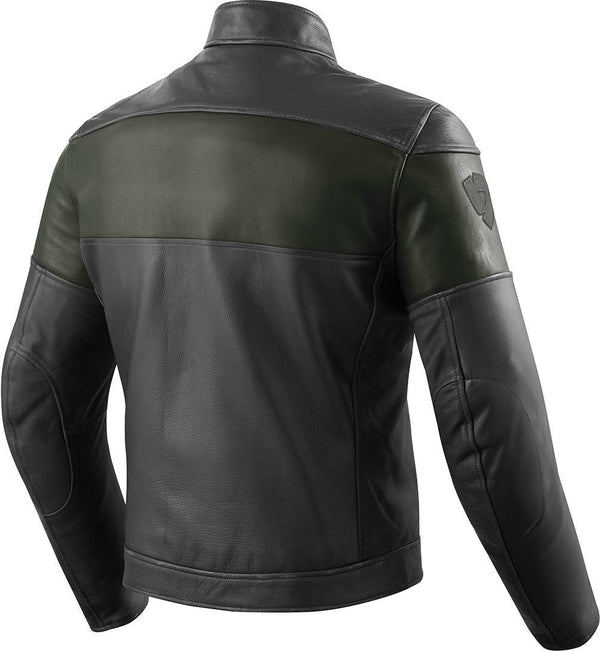REVIT 骑行夹克 Nova Vintage Motorcycle Leather Jacket Black/Green