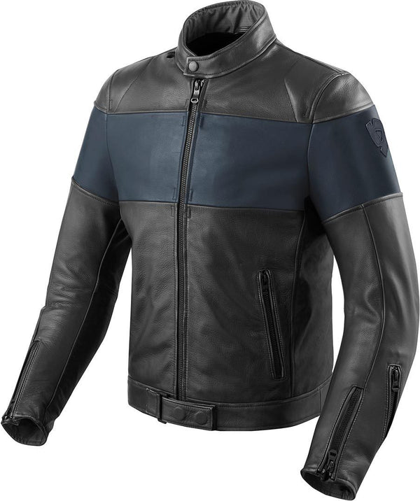 REVIT 骑行夹克 Nova Vintage Motorcycle Leather Jacket Black/Blue