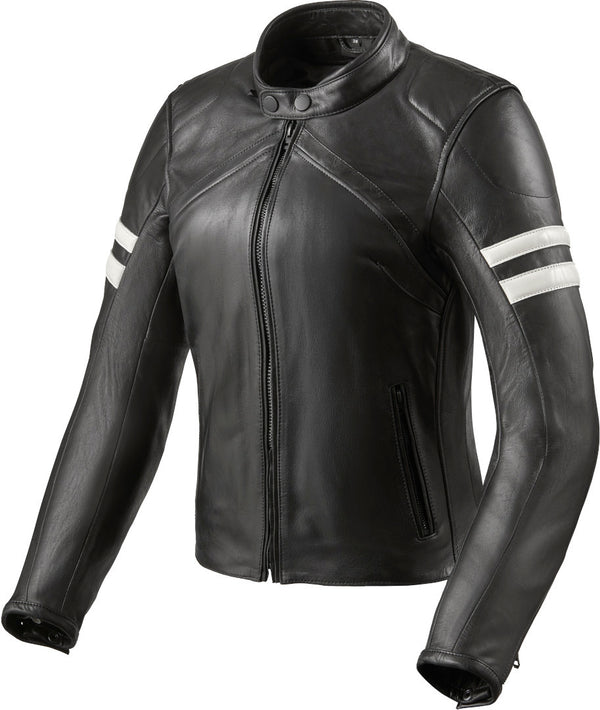 REVIT 骑行夹克 Meridian Ladies Motorcycle Leather Jacket Black/White
