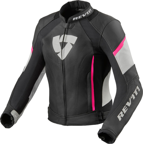 REVIT 骑行夹克 Xena 3 Ladies Motorcycle Leather Jacket Black/White/Pink