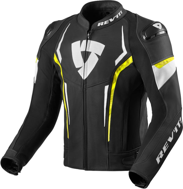 REVIT 骑行夹克 Glide Motorcycle Leather Leather Jacket Black/White/Yellow