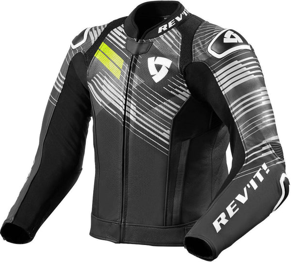 REVIT 骑行夹克 Apex Motorcycle Leather Jacket Black/White/Yellow