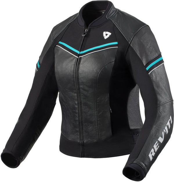 REVIT 骑行夹克 Median Ladies Motorcycle Leather Jacket Black/Cyan