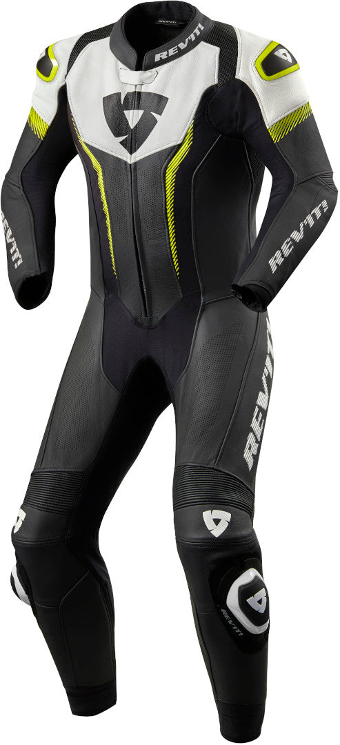REVIT 骑行服 Argon One Piece Motorcycle Leather Suit Black/White/Yellow
