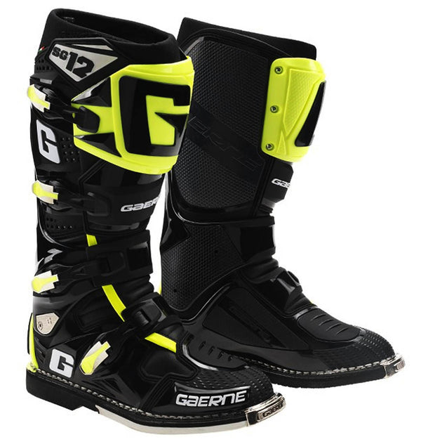 Gaerne 骑行靴 SG-12 Limited Edition Motocross Boots Black/Yellow Fluo