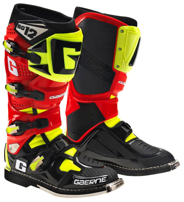 Gaerne 骑行靴 SG-12 Limited Edition Motocross Boots Red/Yellow Fluo