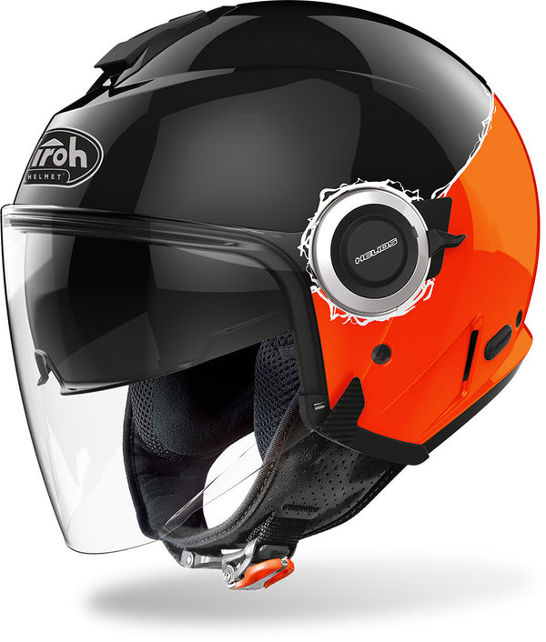 Airoh Helios Fluo Jet Helmet Black/Red