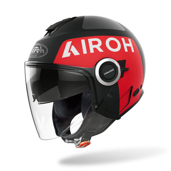 Airoh Helios Up Jet Helmet Black Matt/Red