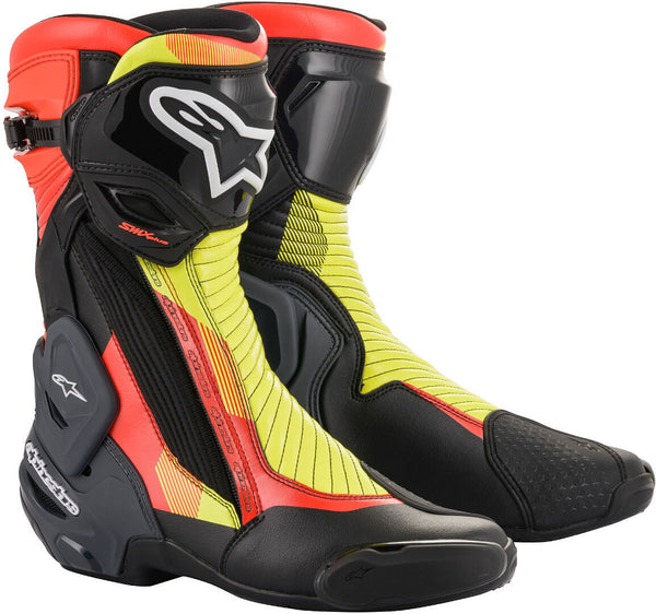 ALPINESTARS 骑行靴 SMX Plus v2 Motorcycle Boots Black/Red/Yellow