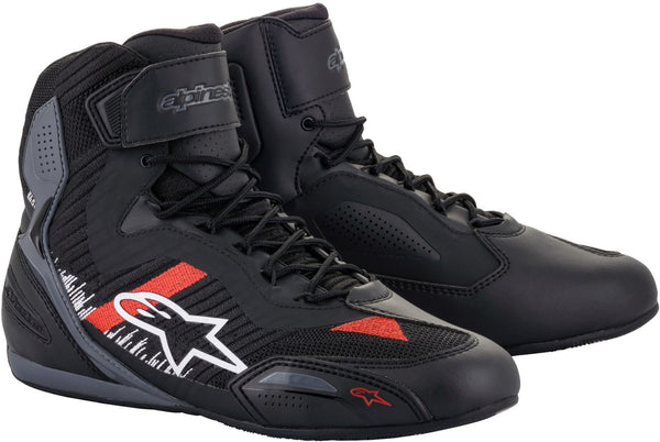 ALPINESTARS 骑行鞋 Faster-3 Rideknit Motorcycle Shoes Black/Grey/Red