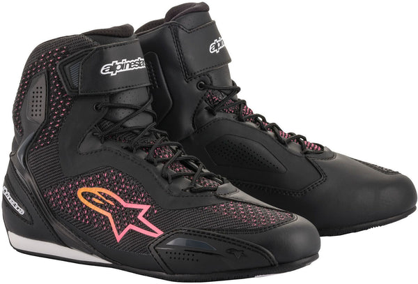 ALPINESTARS 骑行鞋 Stella Faster 3 Rideknit Ladies Motorcycle Shoes Black/Pink/Yellow
