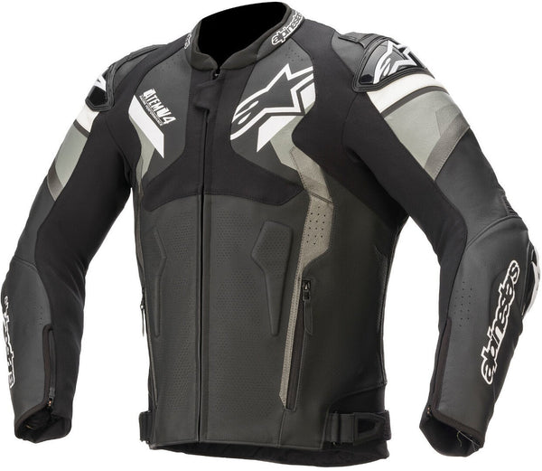ALPINESTARS 骑行夹克 Atem V4 Motorcycle Leather Jacket Black/Grey/White