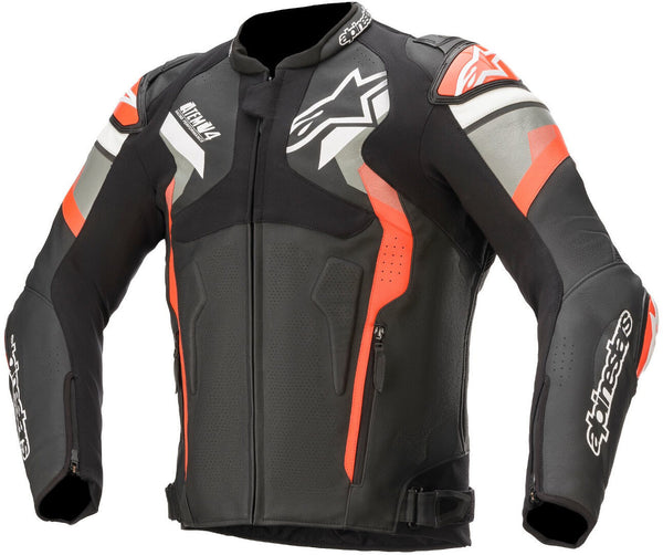 ALPINESTARS 骑行夹克 Atem V4 Motorcycle Leather Jacket Black/Grey/Red