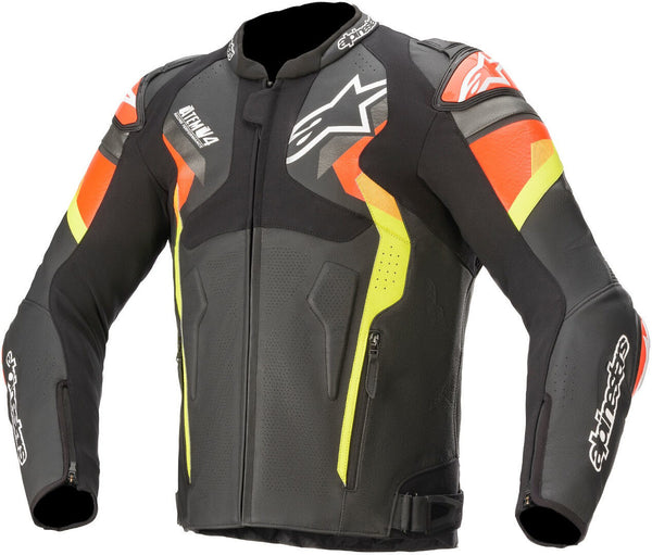 ALPINESTARS 骑行夹克 Atem V4 Motorcycle Leather Jacket Black/Red/Yellow
