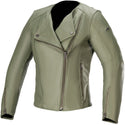 ALPINESTARS 骑行夹克 Alice Ladies Motorcycle Leather Jacket Military Green