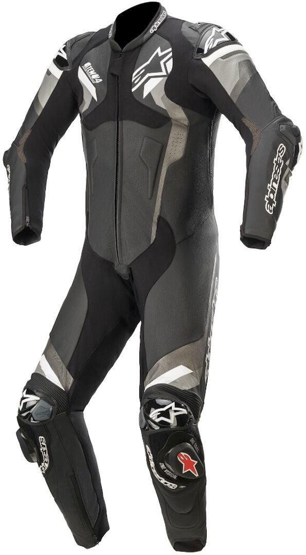 ALPINESTARS 骑行服 Atem V4 One Piece Motorcycle Leather Suit Black/Gray/White