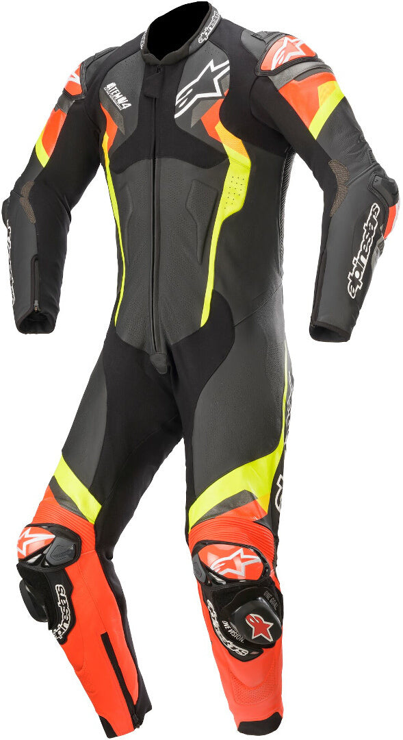 ALPINESTARS 骑行服 Atem V4 One Piece Motorcycle Leather Suit Black/Red/Yellow