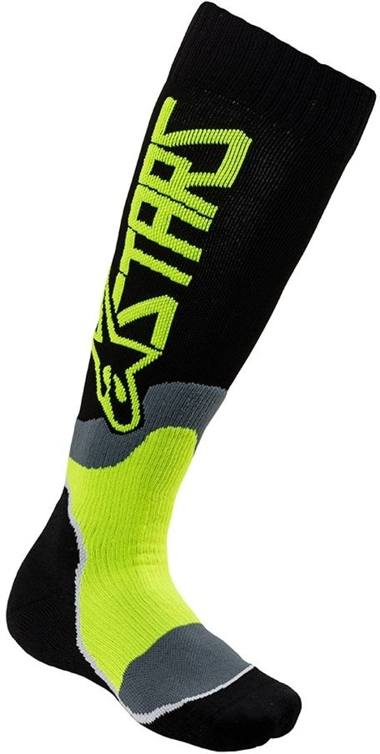 ALPINESTARS 骑行袜 MX Plus-2 Youth Motocross Socks Black/Yellow Fluo