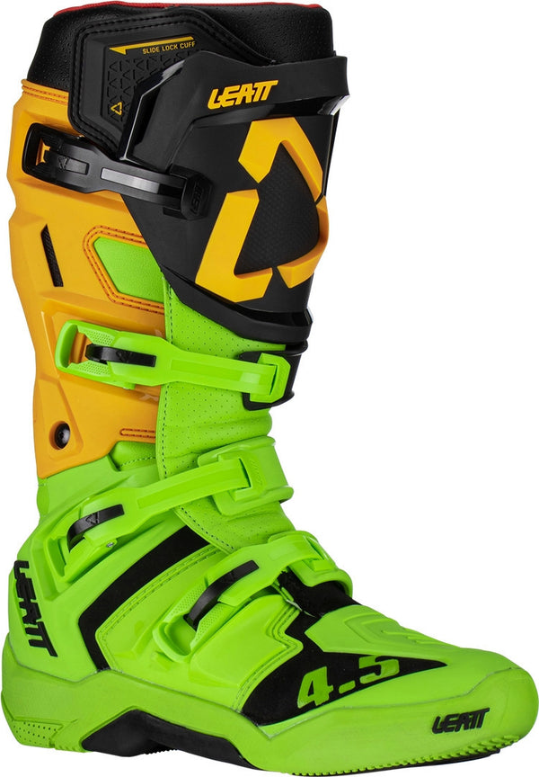 LEATT 骑行靴 4.5 Motocross Boots Black/Green/Yellow