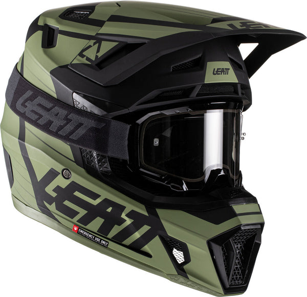 Leatt Moto 7.5 V22 Motocross Helmet with Goggles Olive Matt