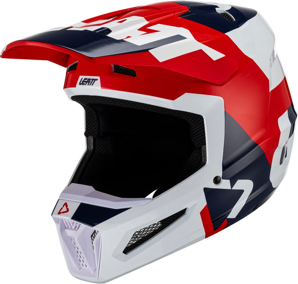 LEATT 头盔 2.5 Tricolor Motocross Helmet White/Red/Blue