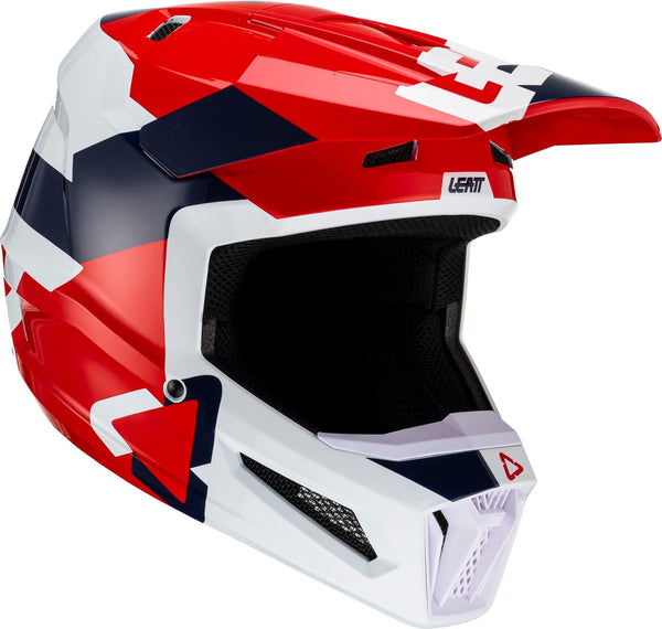 LEATT 头盔 2.5 Tricolor Motocross Helmet White/Red/Blue