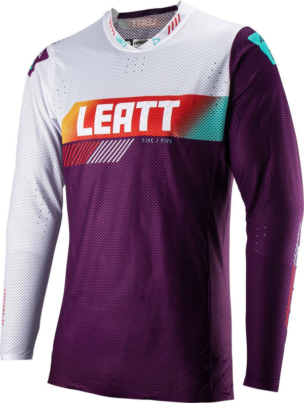 LEATT 骑行衣 5.5 Ultraweld Contrast Motocross Jersey White/Purple