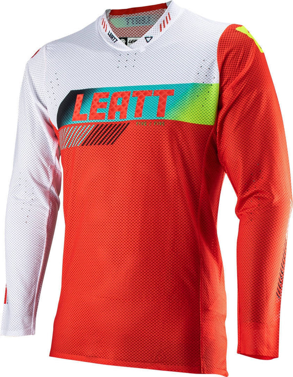 LEATT 骑行衣 5.5 Ultraweld Contrast Motocross Jersey White/Red