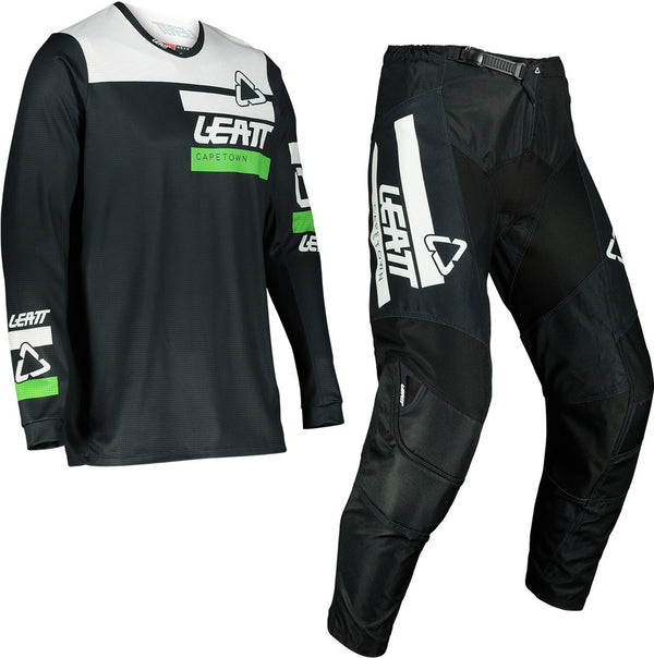 Leatt Moto 3.5 Ride Motocross Jersey and Pants Set Kit MX Black
