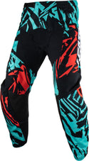 LEATT 骑行裤 3.5 Zebra Kids Motocross Jersey and Pants Set Black/Turquoise