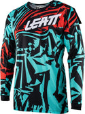 LEATT 骑行裤 3.5 Zebra Kids Motocross Jersey and Pants Set Black/Turquoise