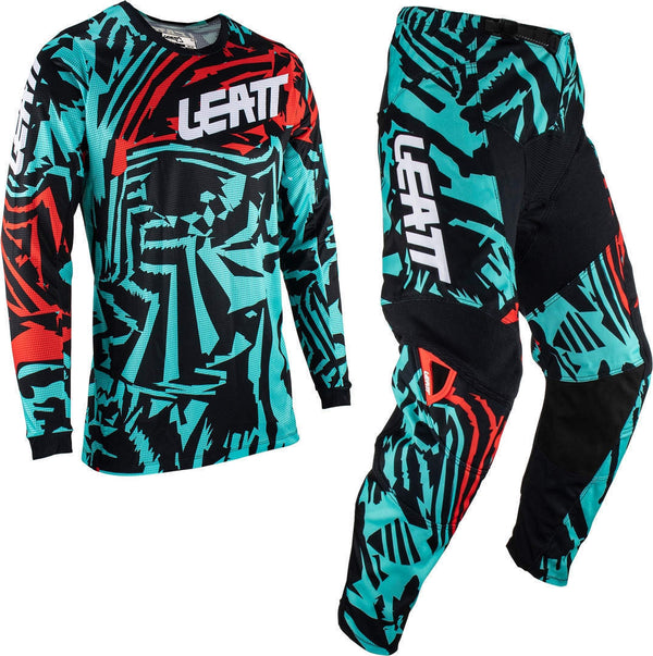 LEATT 骑行裤 3.5 Zebra Youth Motocross Jersey and Pants Set Black/Blue