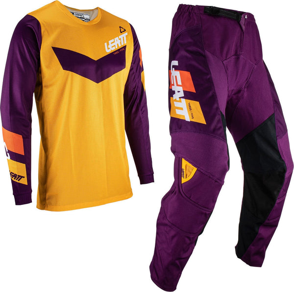 LEATT 骑行裤 3.5 Ride 2023 Motocross Jersey and Pants Set Orange/Purple