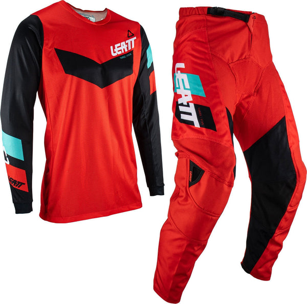 LEATT 骑行裤 3.5 Ride Youth Motocross Jersey and Pants Set Red/Black