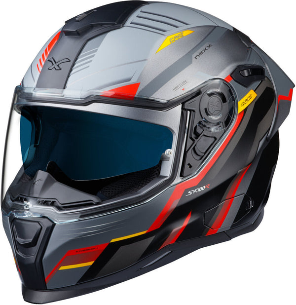 Nexx SX.100R Gridline Helmet Gray/Red