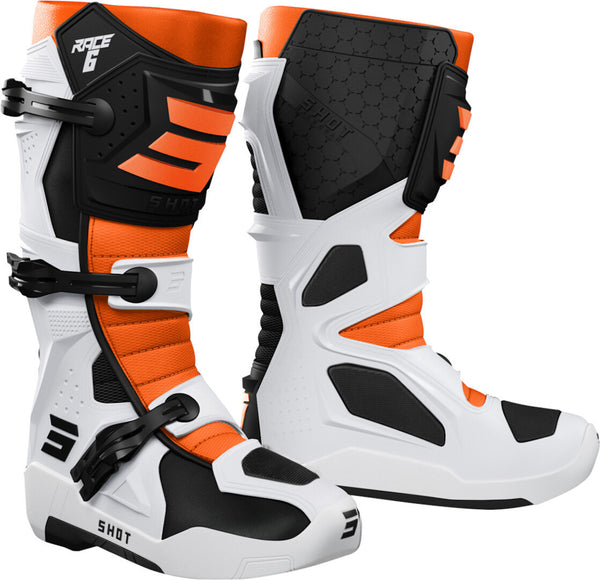 Shot Race 6 Motocross Boots White/Orange