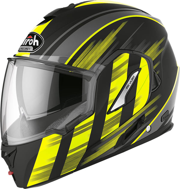 Airoh Rev 19 Ikon Helmet, Flip-Up Helmet, Modular Helm Black/Yellow