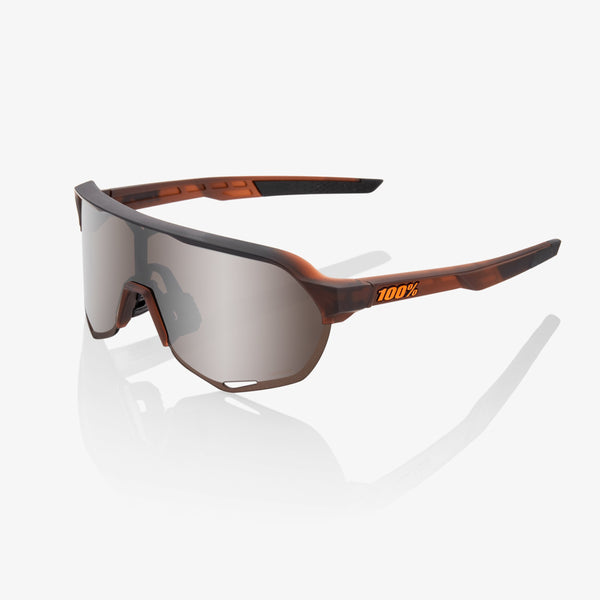 100% 运动眼镜 100% S2 - 哑光 Translucent Brown Fade - Hiper 银 Mirror Lens
