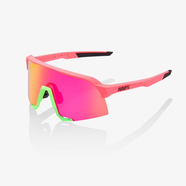 100% 运动眼镜 100% S3 - 哑光 Washed Out Neon 粉 - 紫 Multilayer Mirror Lens