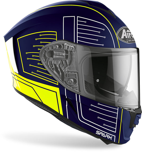 Airoh Spark Cyrcuit Helmet Blue/Yellow