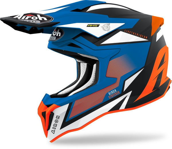 Airoh Strycker Axe Carbon Motocross Helmet Blue Matt