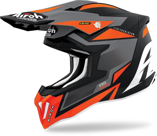 Airoh Strycker Axe Carbon Motocross Helmet Orange Matt