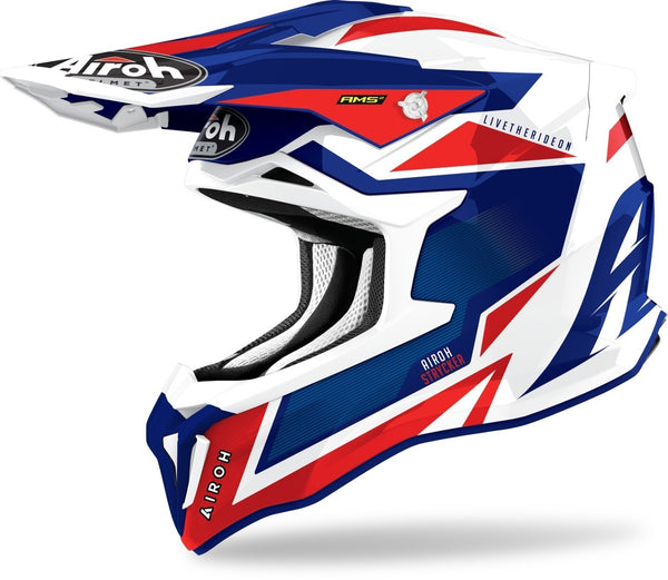 Airoh Strycker Axe Carbon Motocross Helmet Blue/Red
