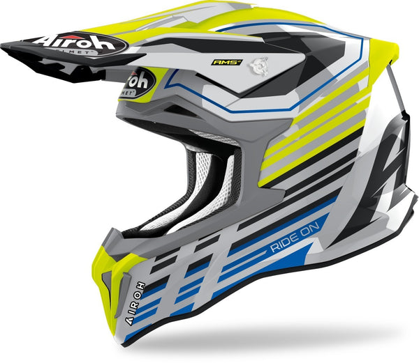 Airoh Strycker Shaded Carbon Motocross Helmet Yellow