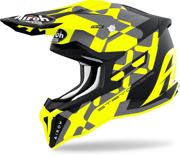 Airoh Strycker XXX Carbon Motocross Helmet Yellow Matt