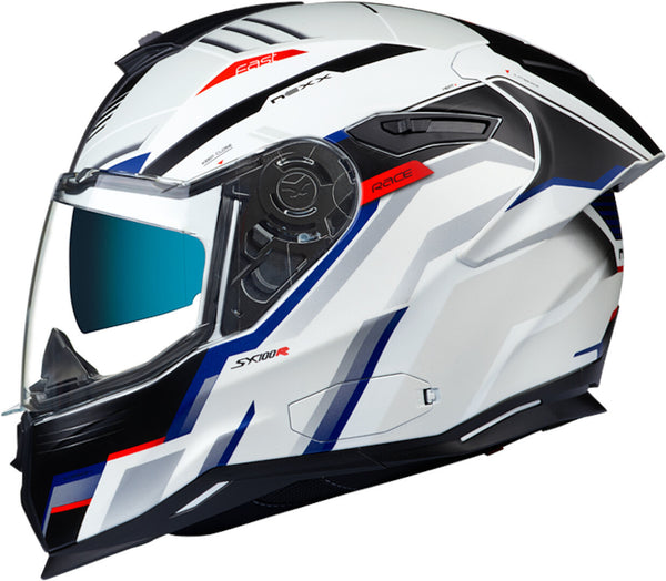 Nexx SX.100R Gridline Helmet White/Blue/Red